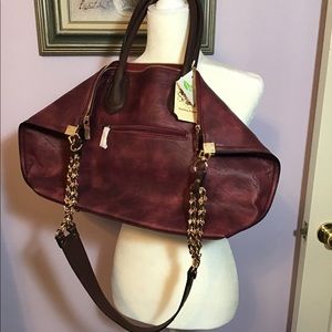 🆕 NWT Handbag Republic Wine Colored Vegan Handbag